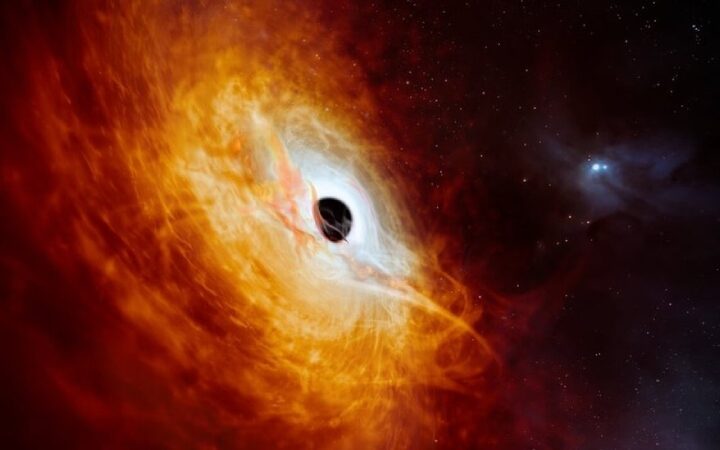 V-Shaped Enigma: Black Hole Jet Collides with Unknown Cosmic Structure